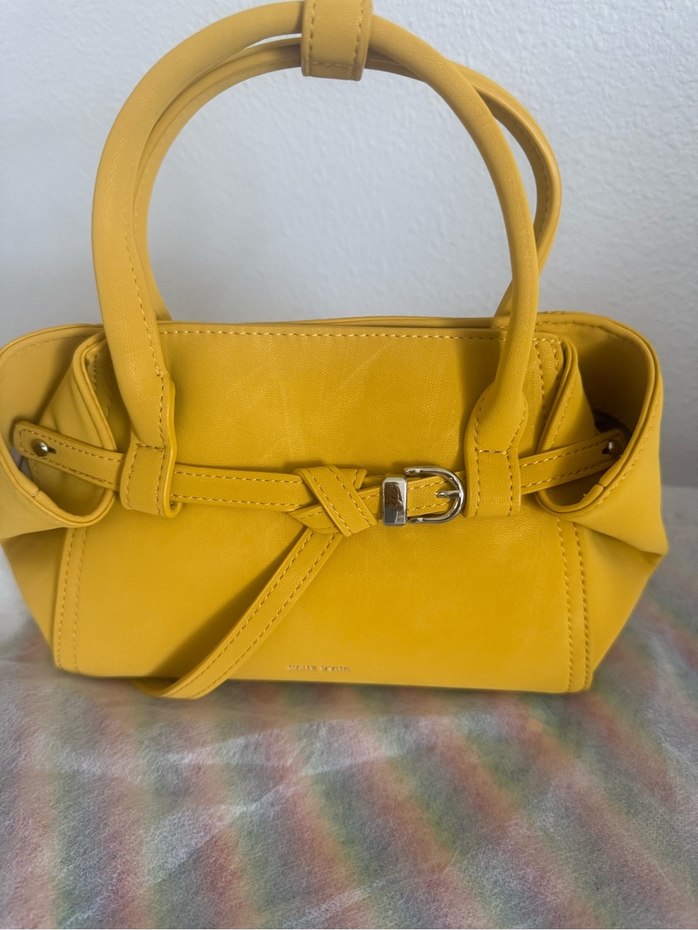 Yellow Mini Top-Handle Crossbody Bag